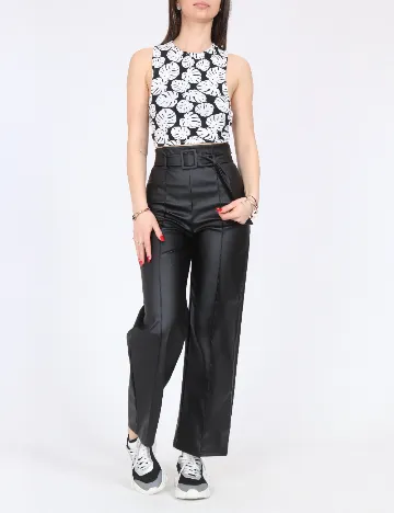 Top Pull&Bear, alb/negru