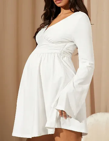 Rochie scurta SHEIN Maternity, alb