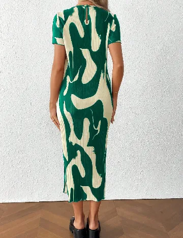 Rochie medie SHEIN Maternity, crem/verde