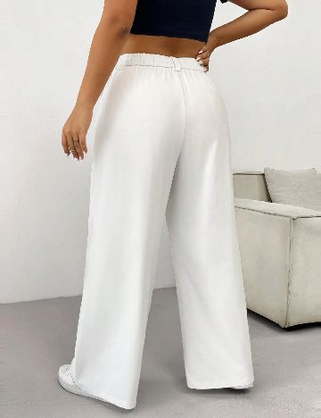 Pantaloni SHEIN CURVE, alb