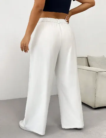 Pantaloni SHEIN CURVE, alb