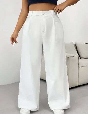 Pantaloni SHEIN CURVE, alb