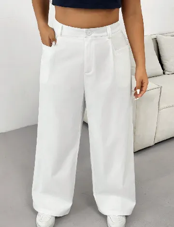 Pantaloni SHEIN CURVE, alb