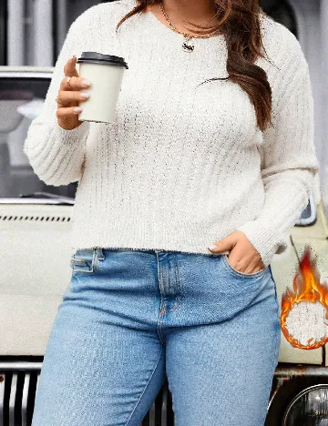 Bluza SHEIN CURVE, ecru