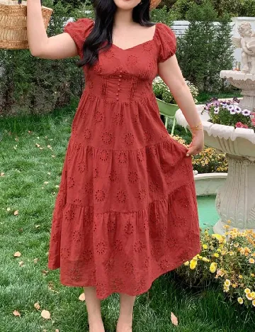 Rochie medie Dazy Plus Size, rosu