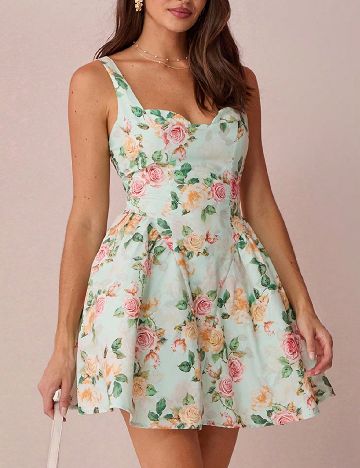 Rochie scurta SHEIN, floral print