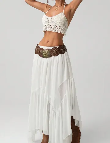 Fusta SHEIN, alb