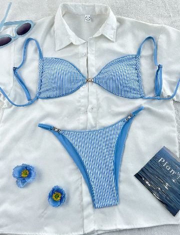 Costum de baie SHEIN, albastru