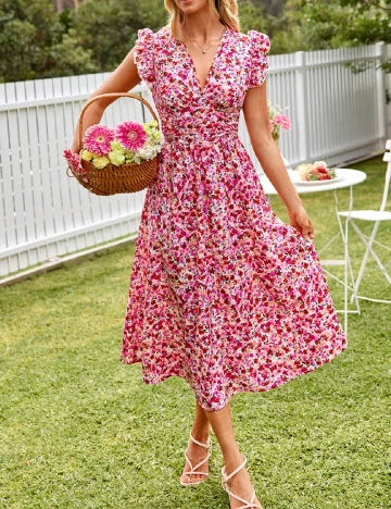 Rochie medie SHEIN, floral print