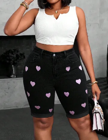 Pantaloni scurti SHEIN CURVE, negru