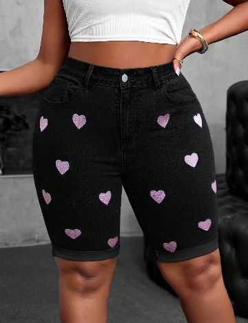 Pantaloni scurti SHEIN CURVE, negru