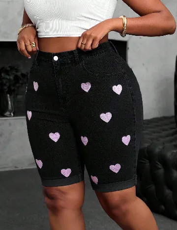 Pantaloni scurti SHEIN CURVE, negru