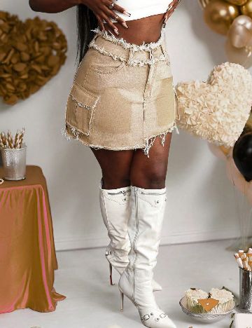 Fusta SHEIN, maro deschis