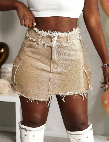 Fusta SHEIN, maro deschis