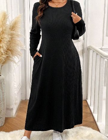 Rochie lunga SHEIN CURVE, negru