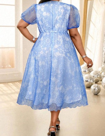 Rochie medie SHEIN CURVE, albastru