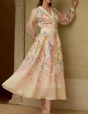 Rochie medie MOTF, crem