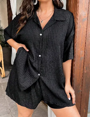 Compleu De Plaja SHEIN CURVE, negru