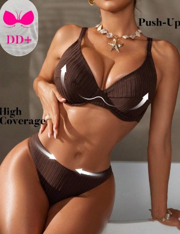 Costum de baie SHEIN, maro