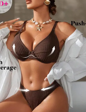 Costum de baie SHEIN, maro