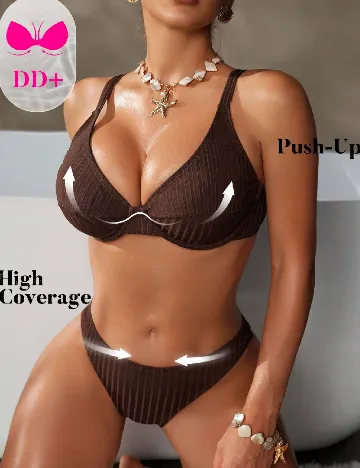 Costum de baie SHEIN, maro