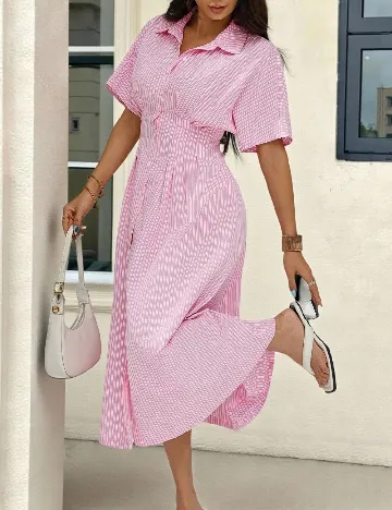 Rochie medie SHEIN, roz/alb