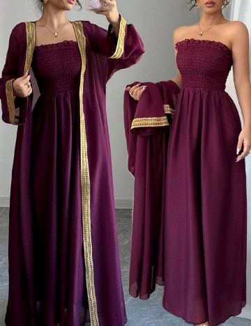 Set Rochie si Cardigan SHEIN, mov