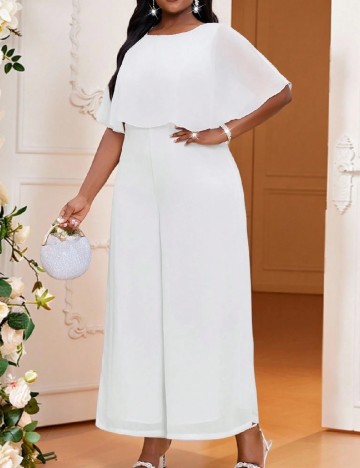 Salopeta SHEIN CURVE, alb