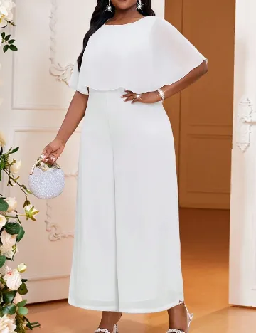 Salopeta SHEIN CURVE, alb