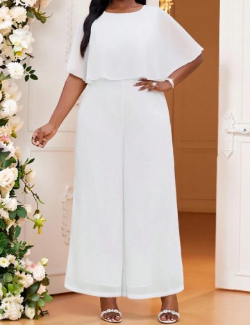 Salopeta SHEIN CURVE, alb