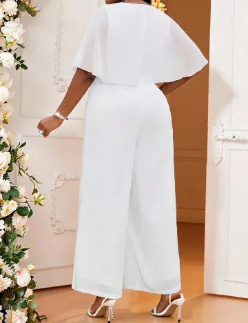 Salopeta SHEIN CURVE, alb