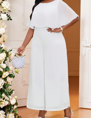 Salopeta SHEIN CURVE, alb