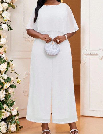 Salopeta SHEIN CURVE, alb