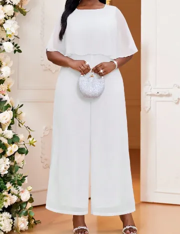 Salopeta SHEIN CURVE, alb