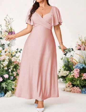 Rochie lunga SHEIN CURVE, roz