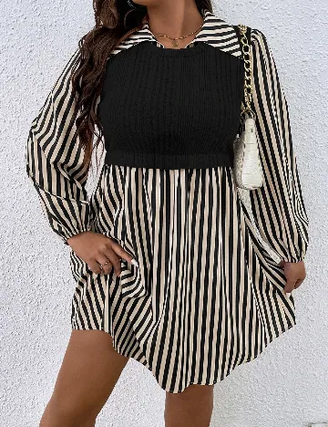 Rochie scurta SHEIN CURVE, negru/crem