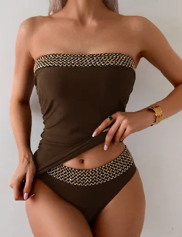 Costum de baie SHEIN, maro