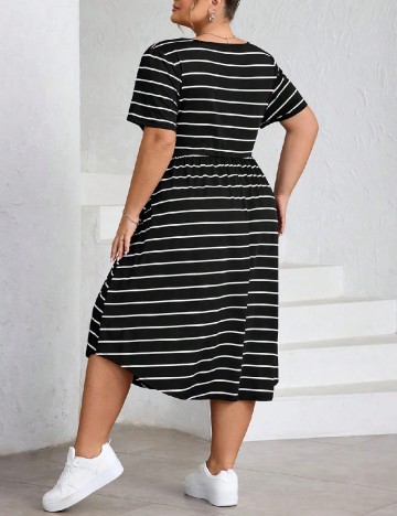 Rochie medie SHEIN CURVE, alb/negru