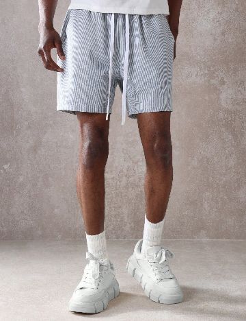 Pantaloni scurti SUMWON, albastru/alb