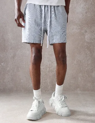 Pantaloni scurti SUMWON, albastru/alb