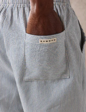 Pantaloni scurti SUMWON, albastru/alb