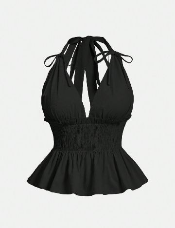 Top SHEIN CURVE, negru