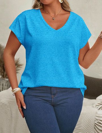 Tricou SHEIN CURVE, albastru