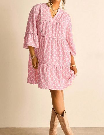 Rochie scurta SHEIN CURVE, roz