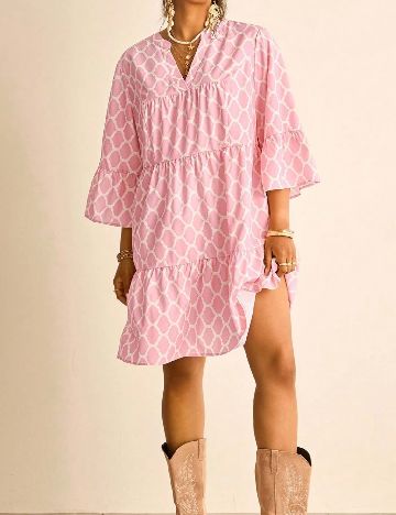 Rochie scurta SHEIN CURVE, roz