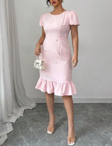 Rochie medie SHEIN CURVE, roz