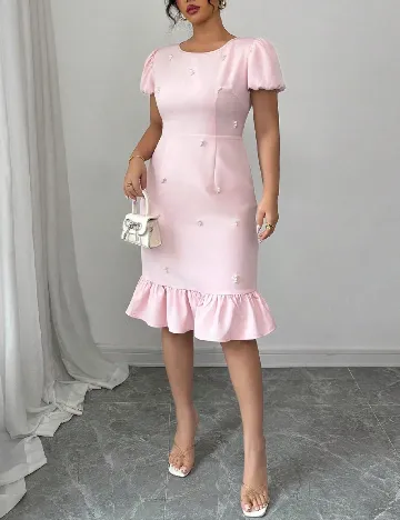 Rochie medie SHEIN CURVE, roz