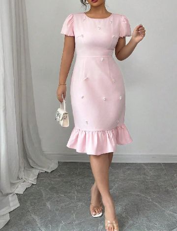 Rochie medie SHEIN CURVE, roz