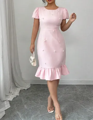 Rochie medie SHEIN CURVE, roz