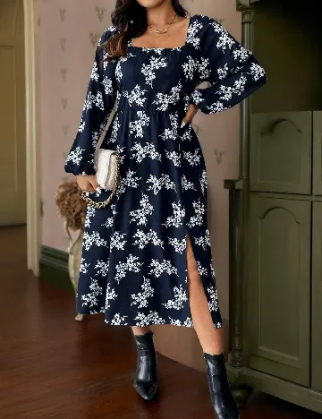 Rochie medie SHEIN CURVE, bleumarin